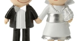 Jubiläumspaar: Figur für die Silberhochzeit, 85 mm, Polyresin - 1