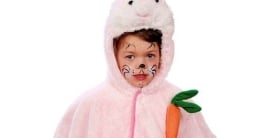 Kinderkostüm: Hase, Cape, Plüsch, rosa, Größe 104 - 1