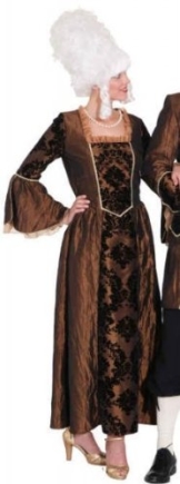 Kleid Barock-Dame braun - 1