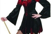 Kleid: Hexe Melissa, weinrot-schwarz - 1