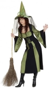 Kleid, schwarz-grün, für die Waldhexe - 1