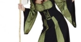 Kleid, schwarz-grün, für die Waldhexe - 1
