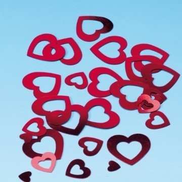 Konfetti: Herzen rot oder pink, ausgestanzt, gemischte Größen, 15 g - 1