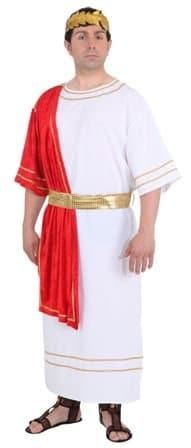 Kostüm: Römer, Gewand/Tunika in Weiß mit rotem Tuch - 1