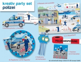 Kreativ-Partyset: Polizei, 51-teilig, Isis Wimmelwelt - 1