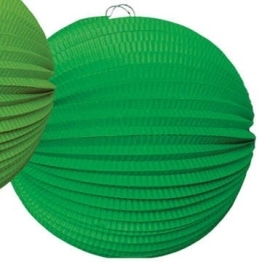 Lampion: 25 cm, grün, mit Kerzenhalter - 1