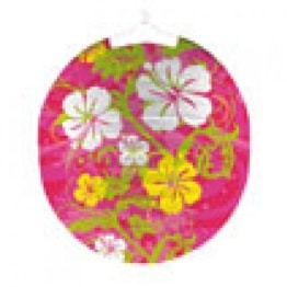 Lampion: Sommer-Lampion, Hibiskus-Motiv, 25 cm Durchmesser - 1