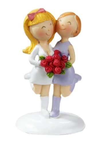 Lesbisches Hochzeitspaar: Frauen-Brautpaar, 9 cm, Polyresin - 1