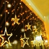 Lichterkette Weihnachten Sterne, Weihnachtsbeleuchtung Sternenvorhang 1