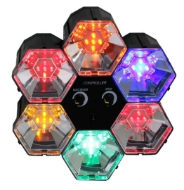 Lichtorgel: Disco-Orgel, 6 Farben, 5 LEDs pro Element, 255 x 255 x 83 mm - 1