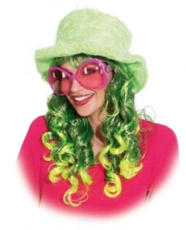 Locken-Perücke mit Neon-Farben für einen leuchtenden Auftritt - 1