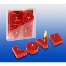 LOVE-Buchstaben-Kerzen, romantische Deko-Idee - 1