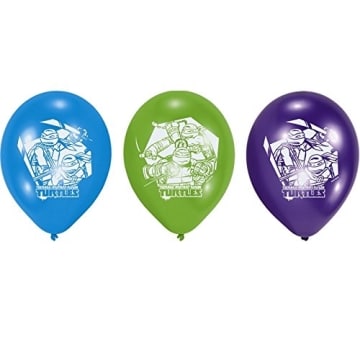Luftballon, farblich gemischt/sortiert, Motiv „Teenage Mutant Ninja Turtles“, 6 Stück - 1