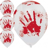 Luftballons blutige Hände für Halloween Rot Weiß 1