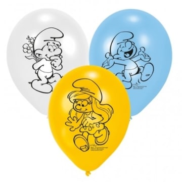 Luftballons, Schlümpfe, verschiedene Farben, 6er-Pack - 1