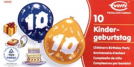 Luftballons: Zahlen-Luftballons, farblich sortiert, 6er-Pack - 1
