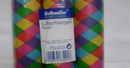 Luftschlangen, Rautenmuster, 7 mm Breite, 18 Streifen, 4 m Länge, 3 Rollen - 1