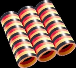 Luftschlangen, schwarz-rot-gelb, 4 m, 3er-Pack - 1