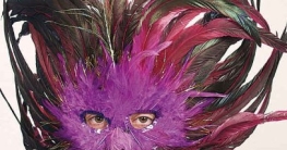 Maske: Federmaske, lila-braun - 1