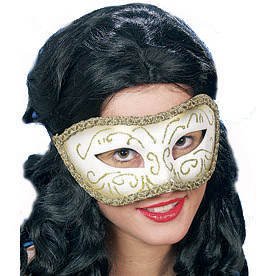 Maske: venezianische Maske Colombina, silber-gold - 1