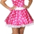 Minikleid mit Petticoat und Gürtel pink und weiß gepunktet - 1