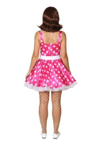 Minikleid mit Petticoat und Gürtel pink und weiß gepunktet - 2