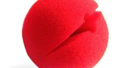 Nase: Clownnase, rot, Schaumgummi, zum Aufstecken - 1