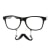 Nerd-Brille: Schnauzer-Brille, für Damen, schwarz - 2