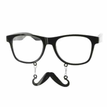 Nerd- Nerd-Brille: Schnauzer-Brille mit Augenbrauen, schwarz - 2
