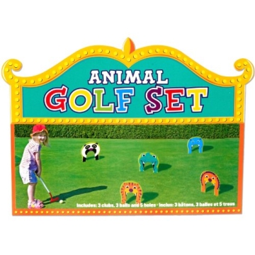 Outdoor-Spielzeug: Minigolf-Set mit Toren, Schlägern und Bällen, 11-teilig - 1