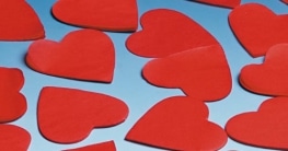 Papier-Konfetti: rote Herzen, 50 mm, 50 g-Dose - 1