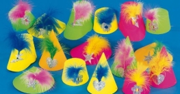 Party-Hütchen, Neonfarben, mini, sortiert, 50er-Karton - 1