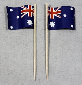 Party-Picker Flagge Australien Papierfähnchen in Profiqualität 50 Stück Beutel Offsetdruck Riesenauswahl aus eigener Herstellung - 1