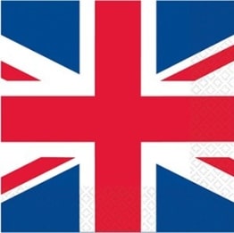 Party-Servietten Union Jack, Großbritannien-Motiv, 16er-Pack, 33 x 33 cm - 1