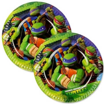 Party-Teller: kleine Pappteller, Motiv „Teenage Mutant Ninja Turtles“, 18 cm, 8 Stück - 1