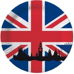 Party-Teller: Pappteller, Großbritannien-Motiv „Union Jack“, 33 cm, 10 Stück - 1