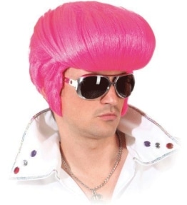 Perücke: Elvis-Perücke, pink - 1