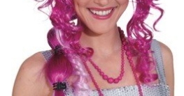Perücke: Perücke „Naomi“, pink, lange Locken - 1