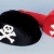 Piraten-Kostüm: Piratenkappe, rot, weißer Totenkopf, Kinder-Einheitsgröße - 2