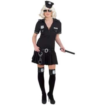 Police Girl schwarz : Kleid und Gürtel - 1