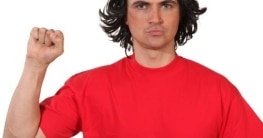 Revolutionsmütze: Mütze mit Haaren „Ernesto“, schwarz - 1