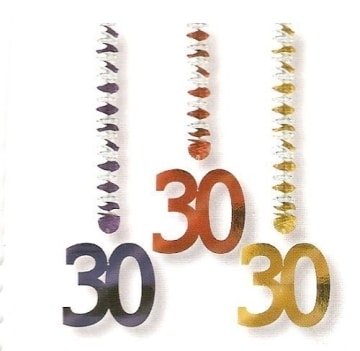 Rotorspirale, Zahl 30, verschiedene Farben, 75 cm, 3er-Pack - 1