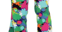 Schlaghose mit Hosentasche blau-bunt mit Blumen - 1