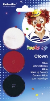Schmink-Set: Clown-Schminke, Aqua, 8 ml - 1