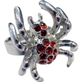 Schmuck: Ring „Red Spider“, Spinnenform mit roten Steinen - 1