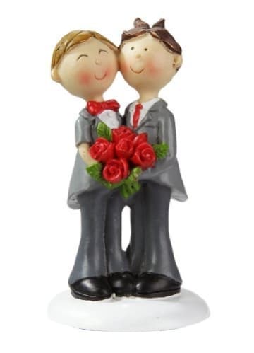 Schwules Hochzeitspaar: Gay-Brautpaar, 9 cm, Polyresin - 1