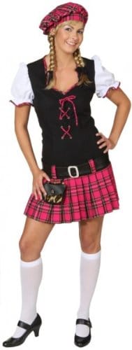 Scottish Girl pink : Kleid, Gürtel und Barett - 1