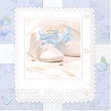 Servietten, Babyschuhe-Motiv, hellblau, 16er-Pack, 33 x 33 cm - 1