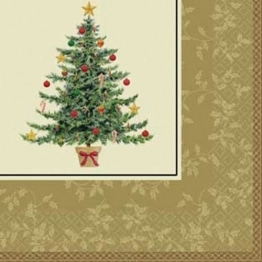 Servietten: Cocktail-Servietten, Weihnachtsbaum, zweilagig, 25 x 25 cm, 16er-Pack - 1