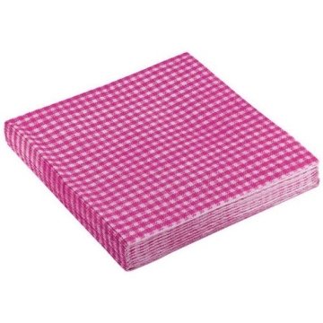Servietten: Party-Servietten „Vichy Pink“, 33 x 33 cm, 20 Stück - 1